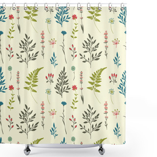 Personality  Seamless Pattern With Flowers Shower Curtains