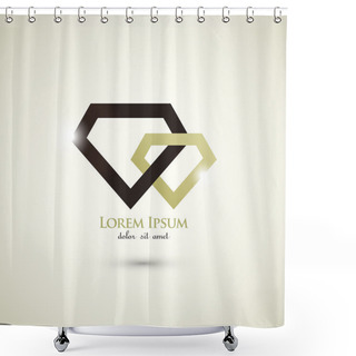 Personality  Diamond Luxury Concept Abstract Logo Template Shower Curtains