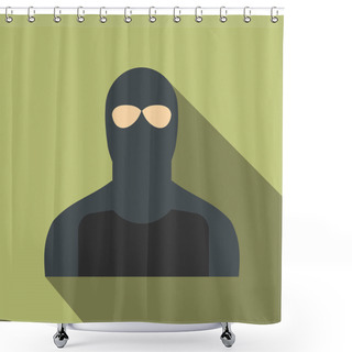 Personality  Man In A Mask Flat Shower Curtains