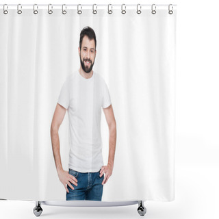 Personality  Handsome Young Bearded Man  Shower Curtains