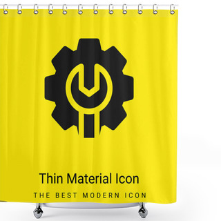 Personality  Admin Minimal Bright Yellow Material Icon Shower Curtains