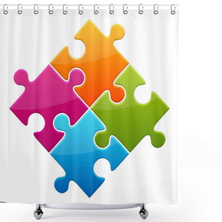 Personality  Colorful Shiny Puzzle Vector Illustration Shower Curtains