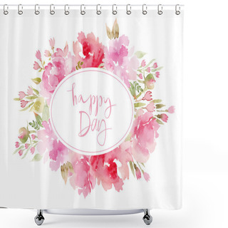 Personality  Peonies Watercolor. Shower Curtains