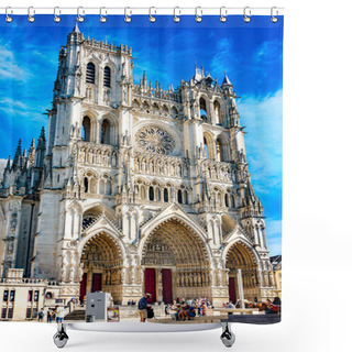 Personality  AMIENS, FRANCE - AUG 7, 2022: The Cathedral Basilica Of Our Lady Of Amiens, France Shower Curtains