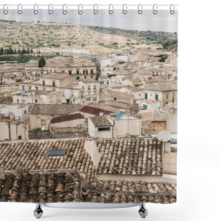 Personality  Old City With Small Houses In Scicli,  Italy Shower Curtains