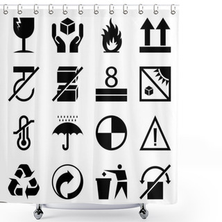 Personality  Packaging Symbols. Flat Package Signs Isolated On White Background. Set Of Logistic Icon Shower Curtains