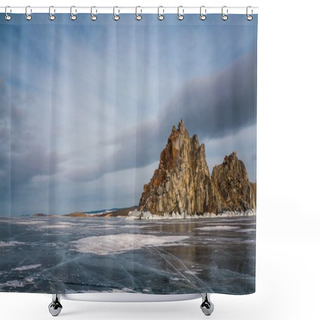 Personality  Frozen River In Winter Shower Curtains