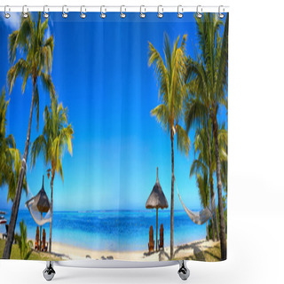 Personality  Tropical Beach Panorama Shower Curtains