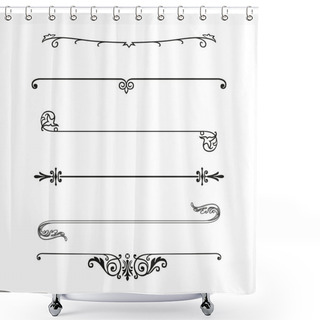 Personality  Vector Set Of Calligraphic Design Elements And Page Decor Shower Curtains