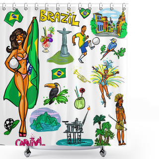 Personality  Travelling Attractions - Brazil Shower Curtains