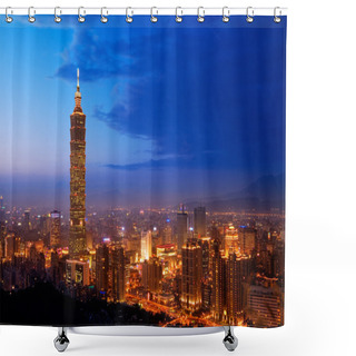 Personality  Taipei Skyline Shower Curtains