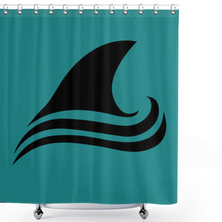 Personality  Shark Icon. Abstract Logo Vector Design Template. Shower Curtains