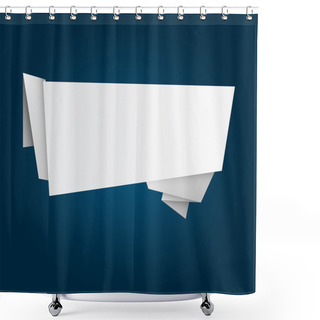 Personality  Abstract Origami Speech Bubble Vector Background Shower Curtains