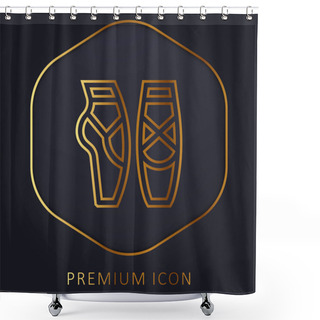 Personality  Ballet Golden Line Premium Logo Or Icon Shower Curtains