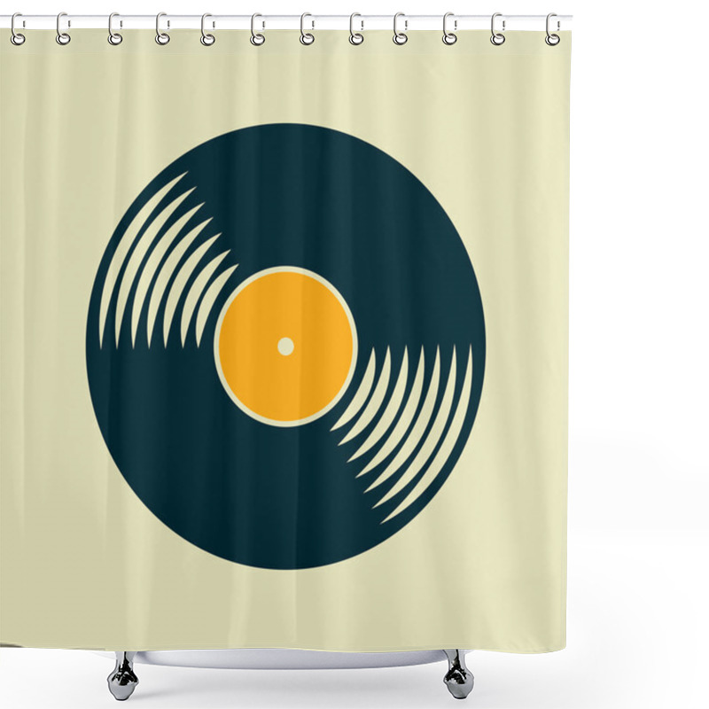 Personality  Vector vinyl record icon shower curtains