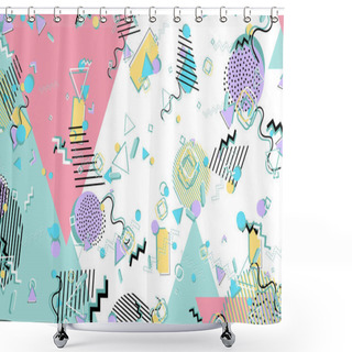 Personality  Memphis Pattern. Geometric Shapes. Hipster Style Shower Curtains