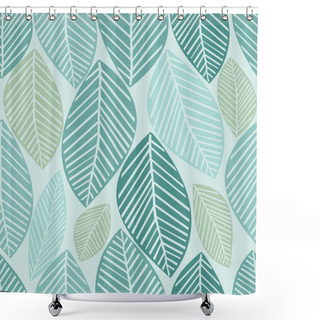 Personality  Seamless Green Leaves Pattern Background Shower Curtains