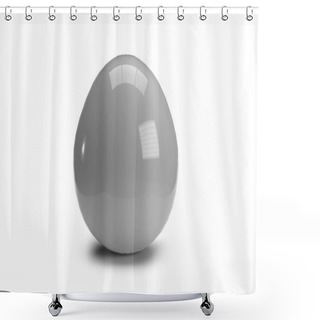 Personality  Egg 3D Illustration Mockup Scene On Isolated Background Shower Curtains