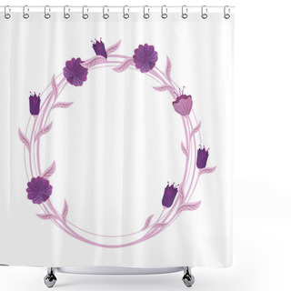 Personality  Circular Floral Decoration Icon Shower Curtains