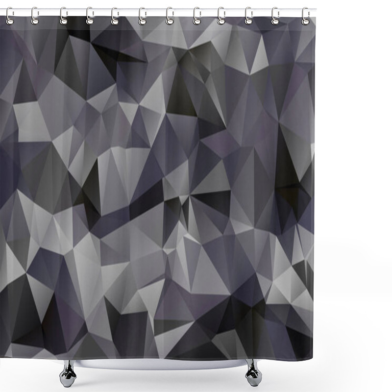 Personality  Abstract Vector Camouflage gray and black Background Made of Geometric Triangles Shapes shower curtains