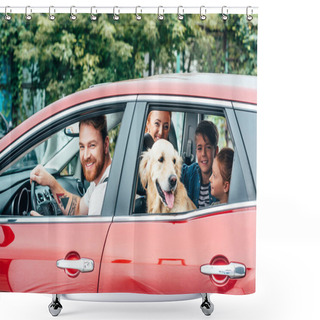Personality  Family Travelling By Car Shower Curtains