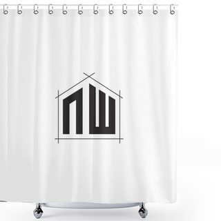 Personality  Letter NW Logo Icon Design Template Elements Shower Curtains
