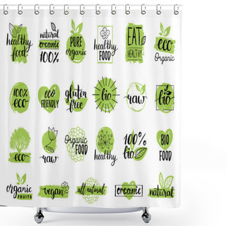 Personality  Eco Organic Bio Logos.   Shower Curtains