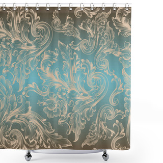 Personality  Elegant  Vector Pattern With Swirls For Design In Luxury Style Shower Curtains