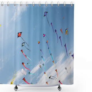 Personality  Kites With Blue Sky And White Clouds Shower Curtains
