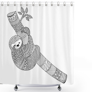 Personality  Creative Doodle Illustration Of Koala Bear Climbing On Branch. Shower Curtains