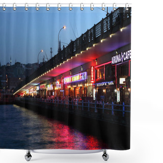 Personality  Restaurant At Galata Bridge In Istanbul Shower Curtains