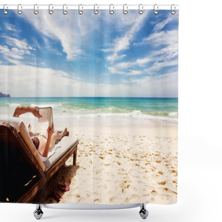 Personality  Relaxing On The Beach Shower Curtains