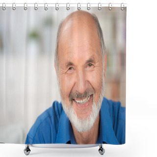 Personality  Portrait Of A Smiling Attractive Senior Man Shower Curtains