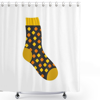 Personality  Cotton Sock Icon, Flat Style Shower Curtains