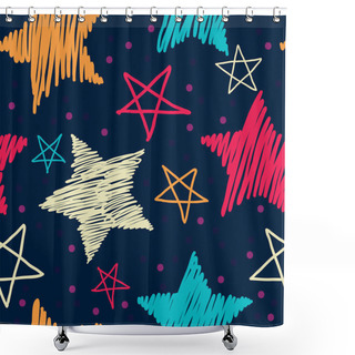 Personality  Decorative Stars Seamless Pattern Shower Curtains