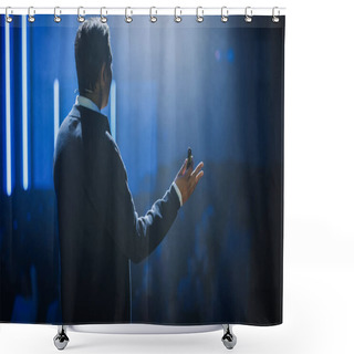 Personality  Business Conference Stage: Indian Chief Software Engineer, Startup CEO Presents New Product, Does Motivational Talk, And Lecture About Science, Technology, Entrepreneurship, Development, Leadership Shower Curtains