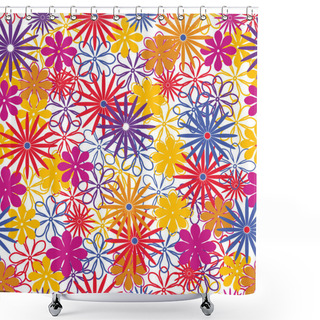 Personality  Seamless Background Of Flowers Shower Curtains