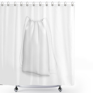 Personality  Drawstring Bag Mockup Isolated On White Background - 3d Render Shower Curtains