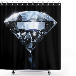 Personality  Shiny Diamond Isolated On Black Background Shower Curtains