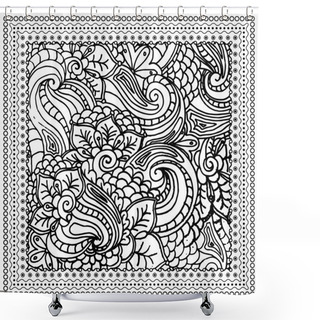 Personality  Ornamental Mono Color Frame Shower Curtains