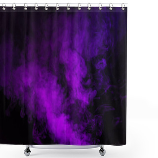 Personality  Purple Smoke On Creative Black Background Shower Curtains