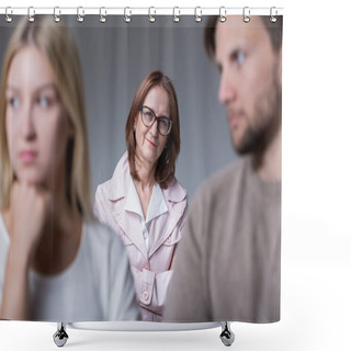 Personality  Young Couple On Marital Therapy Shower Curtains