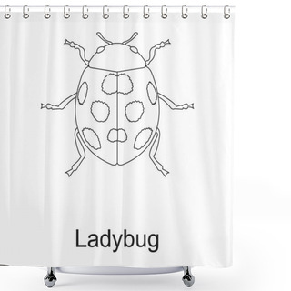 Personality  Beetle Insect Vector Outline Icon. Vector Illustration Bug Insect On White Background. Isolated Outline Illustration Icon Of Beetle Pest . Shower Curtains