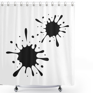 Personality  Drops, Spray Paint.Paintball Single Icon In Black Style Vector Symbol Stock Illustration Web. Shower Curtains