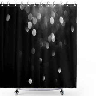 Personality  Sparking Silver Decorative Bokeh On Black Background  Shower Curtains