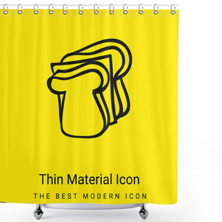 Personality  Bread Hand Drawn Slices Minimal Bright Yellow Material Icon Shower Curtains