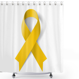 Personality  Yellow Ribbon. Shower Curtains