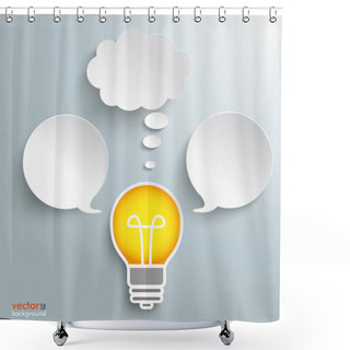 Personality  Bulb Speech Thought Bubbles Shower Curtains