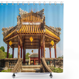 Personality  Pagoda At Forbidden Purple City Hue Vietnam Shower Curtains