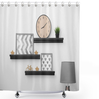 Personality  Shelves With Home Decor Shower Curtains